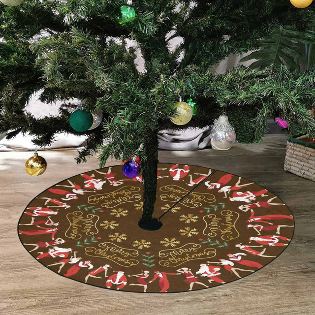 Christmas Tree Skirt, Decoration For Christmas Tree, Santa Claus Dance