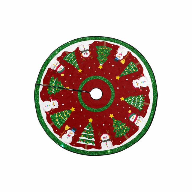Christmas Tree Skirt, Decoration For Christmas Tree, Snowman And Christmas Tree