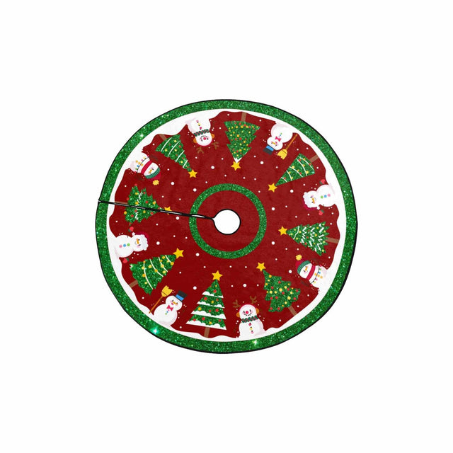 Christmas Tree Skirt, Decoration For Christmas Tree, Snowman And Christmas Tree
