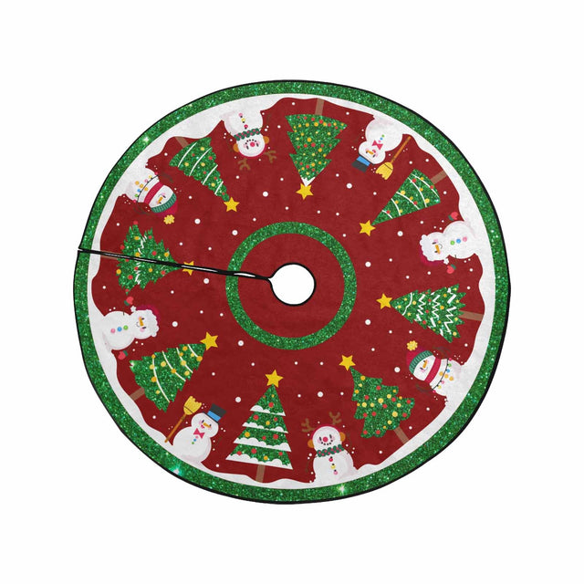 Christmas Tree Skirt, Decoration For Christmas Tree, Snowman And Christmas Tree