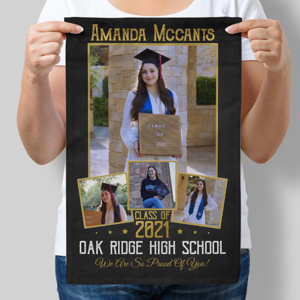 Class Of 2021, Custom Photo And Text Garden Flag