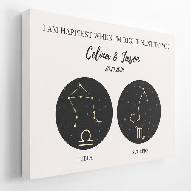 Couple Astrology - Custom Canvas Gift For Couples