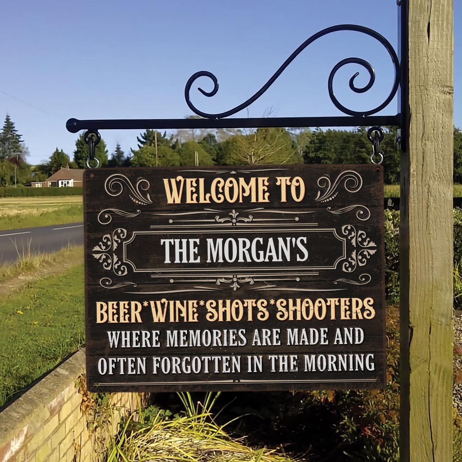 Custom Bar Sign, Beer Wine Shots Shooters