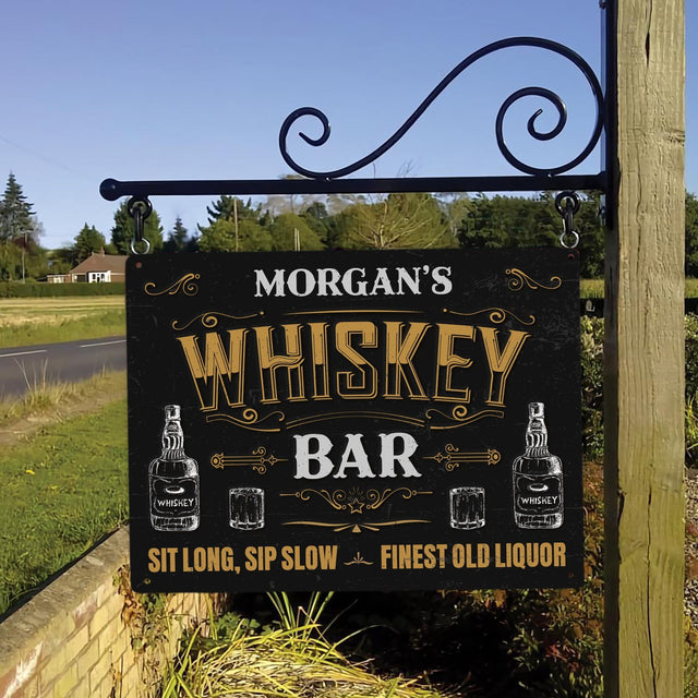 Custom Bar Sign, Whiskey Bar Sit Long, Sip Slow Finest Old Liquor