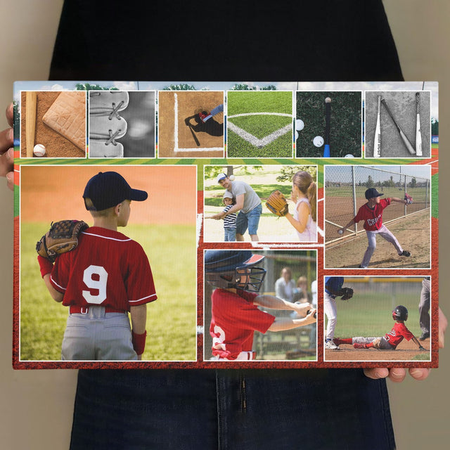 Custom Baseball Name Art, Upload Photo Canvas Wall Art