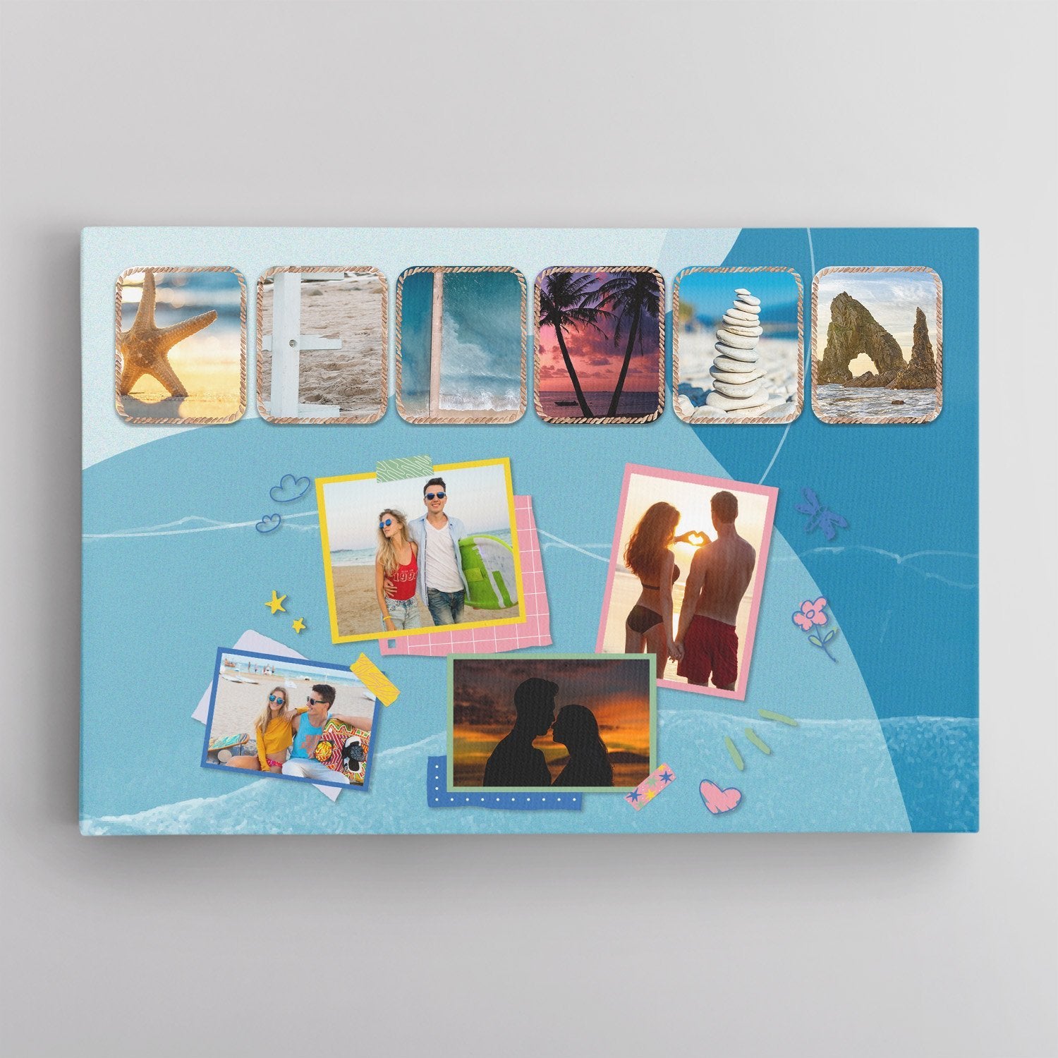 Custom Beach Name Art, Canvas Wall Art