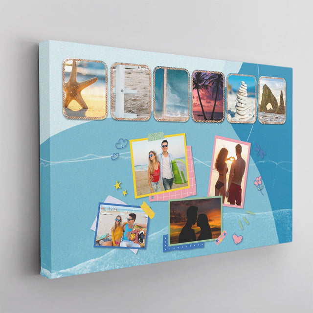 Custom Beach Name Art, Canvas Wall Art