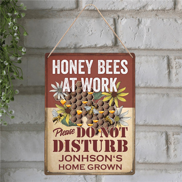 Custom Bee Farm Sign, Honey Bee At Work, Please Do Not Disturb