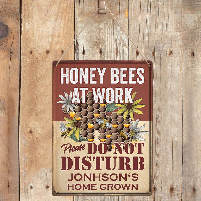 Custom Bee Farm Sign, Honey Bee At Work, Please Do Not Disturb