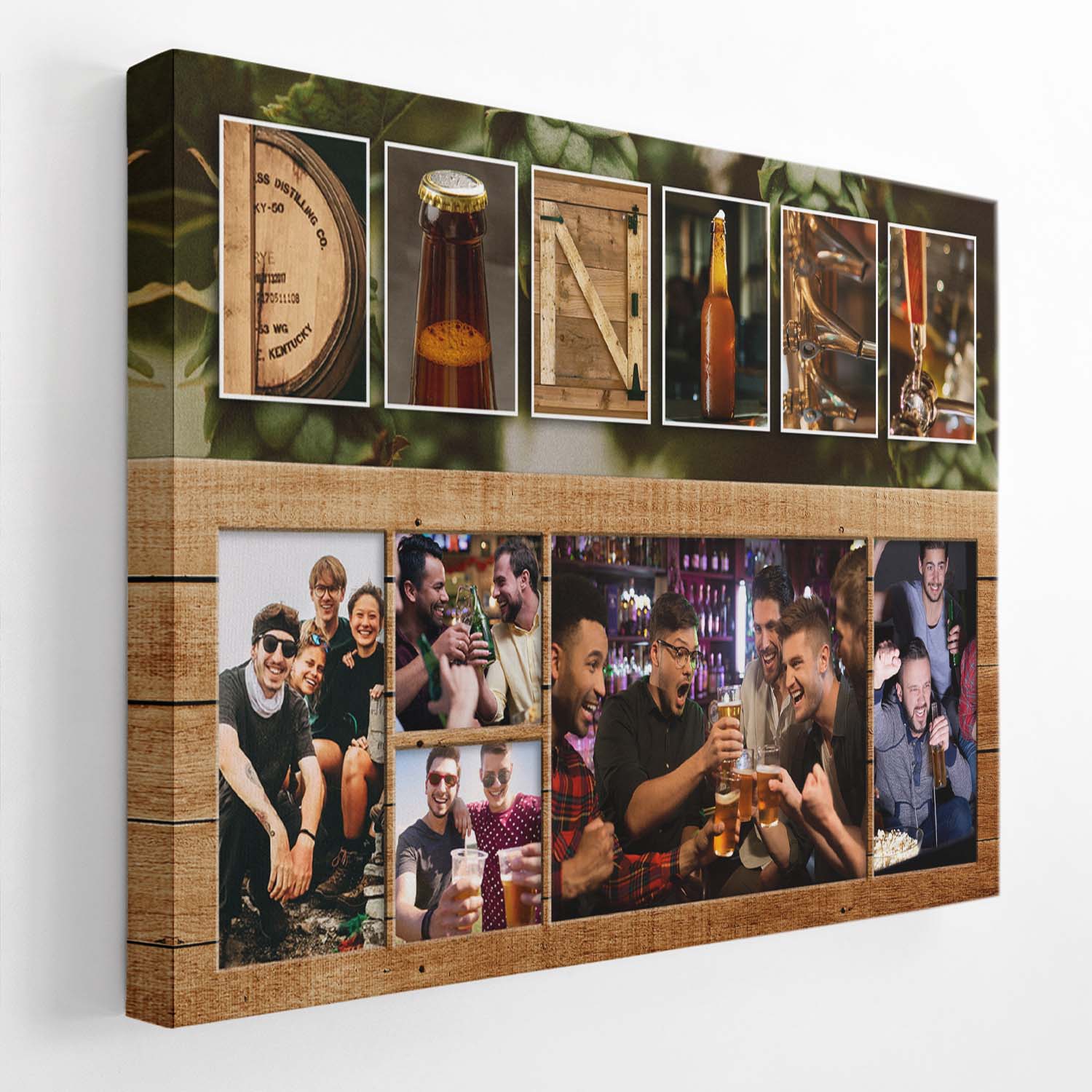Custom Beer Name Art And Upload Photo, Canvas Wall Art