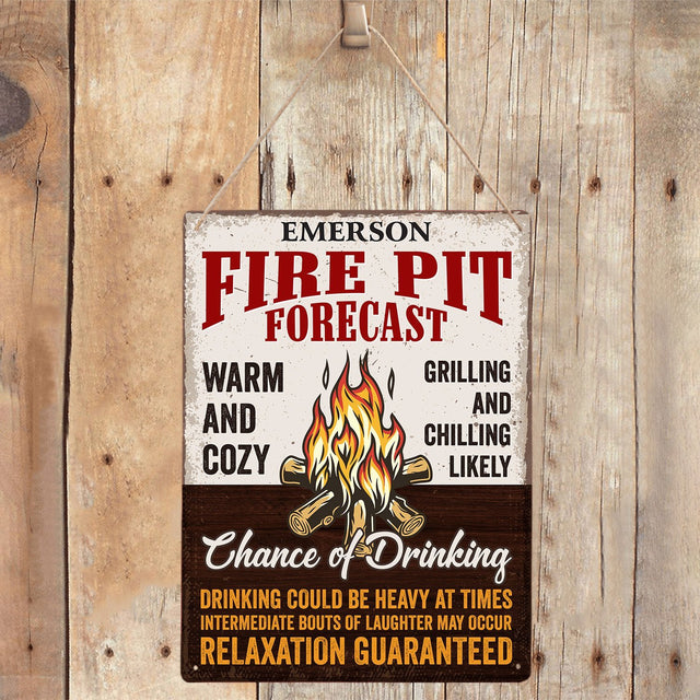 Custom Camp Sign, Fire Pit Forecast Warm And Cozy Grilling And Chilling Likely