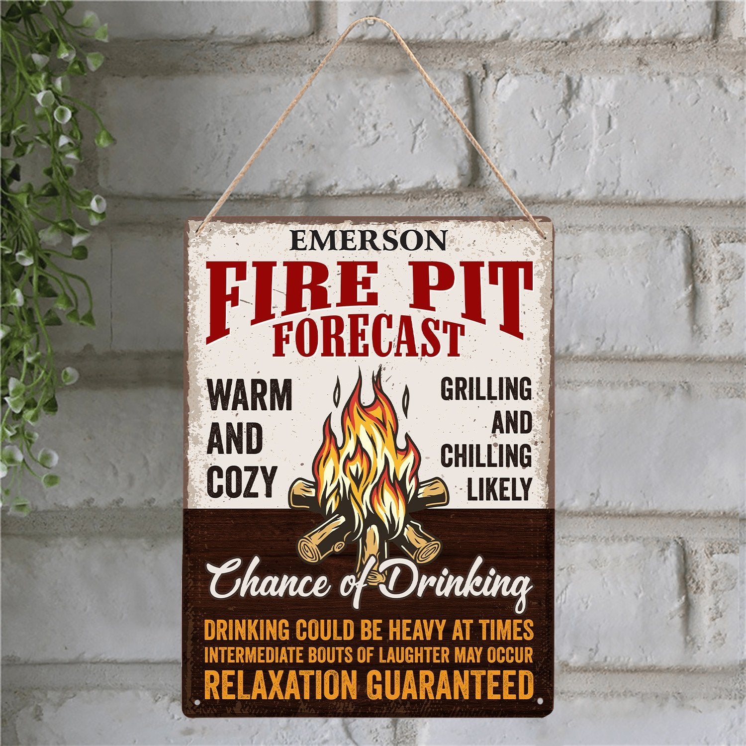 Custom Camp Sign, Fire Pit Forecast Warm And Cozy Grilling And Chilling Likely