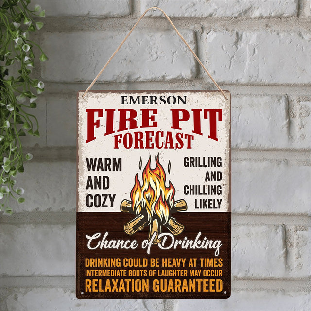 Custom Camp Sign, Fire Pit Forecast Warm And Cozy Grilling And Chilling Likely