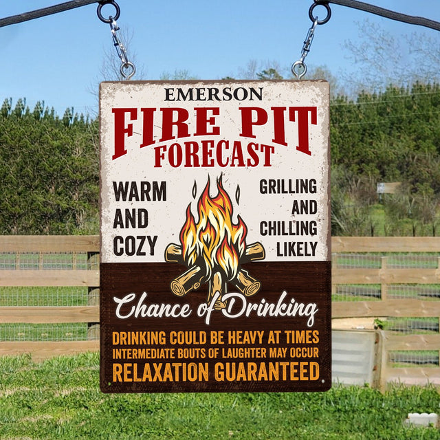 Custom Camp Sign, Fire Pit Forecast Warm And Cozy Grilling And Chilling Likely