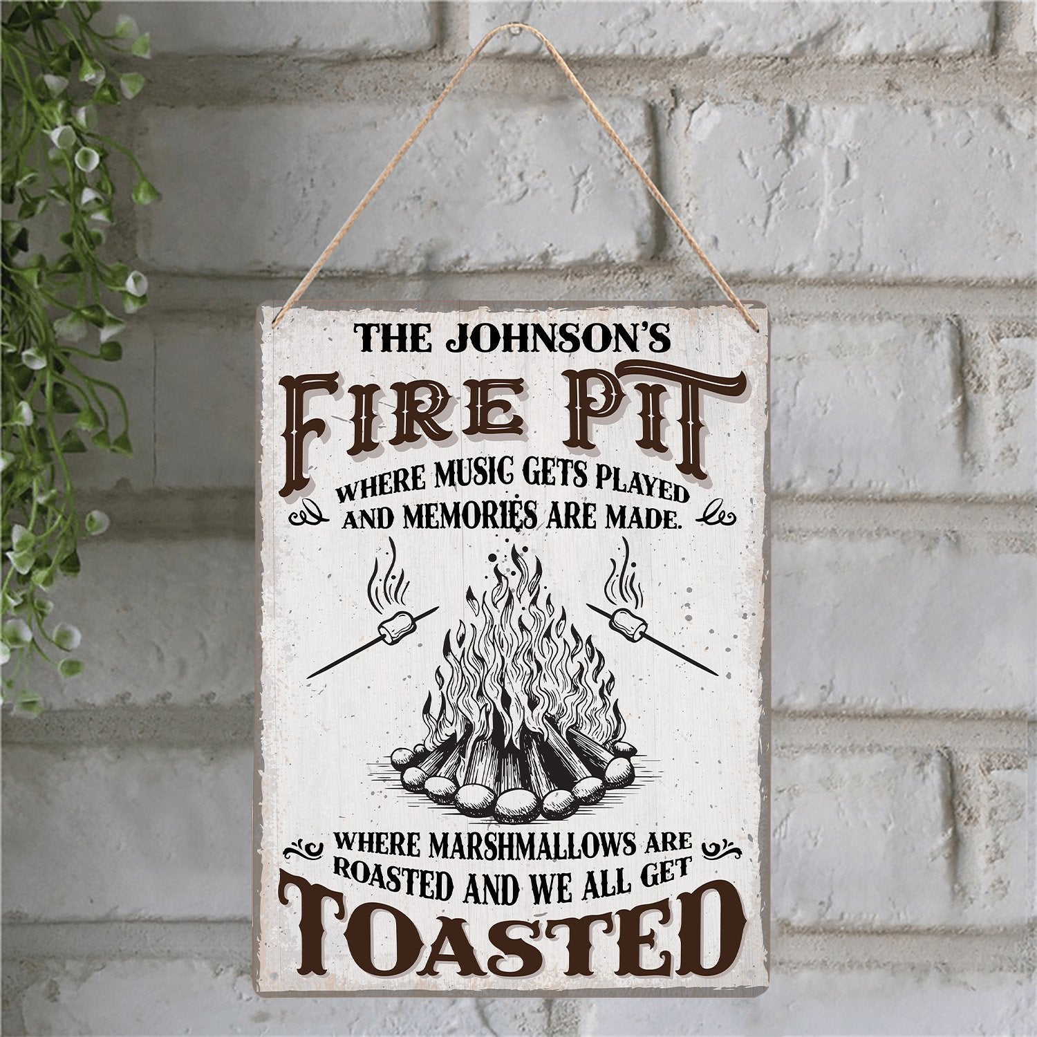 Custom Camp Sign, Fire Pit Where Music Gets Played And Memories Are Made