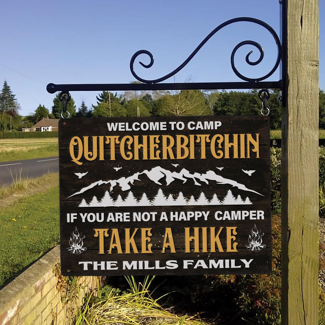 Custom Camp Sign, If You Are Not A Happy Camper Take A Hike