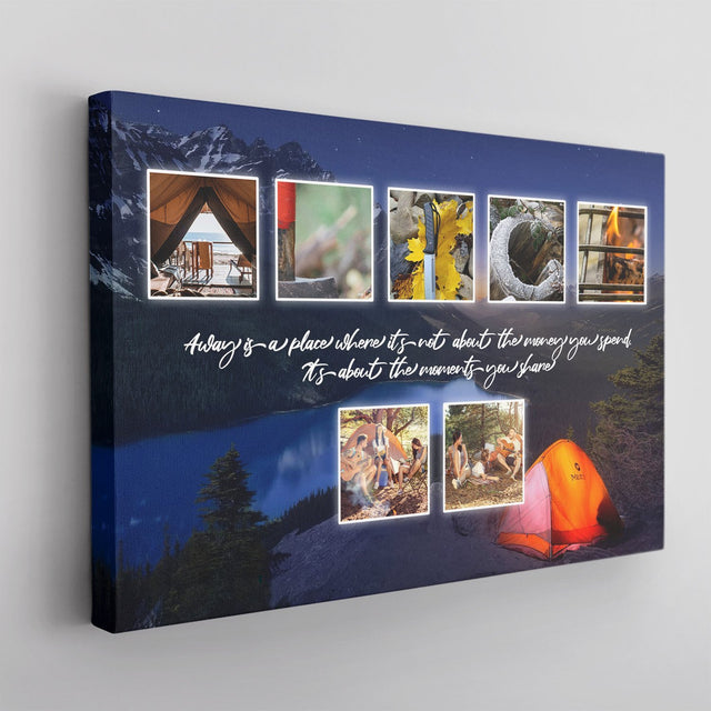 Custom Camping Name Art And Upload Photo, Canvas Wall Art