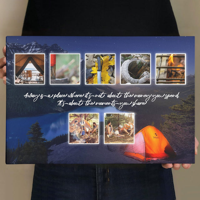 Custom Camping Name Art And Upload Photo, Canvas Wall Art