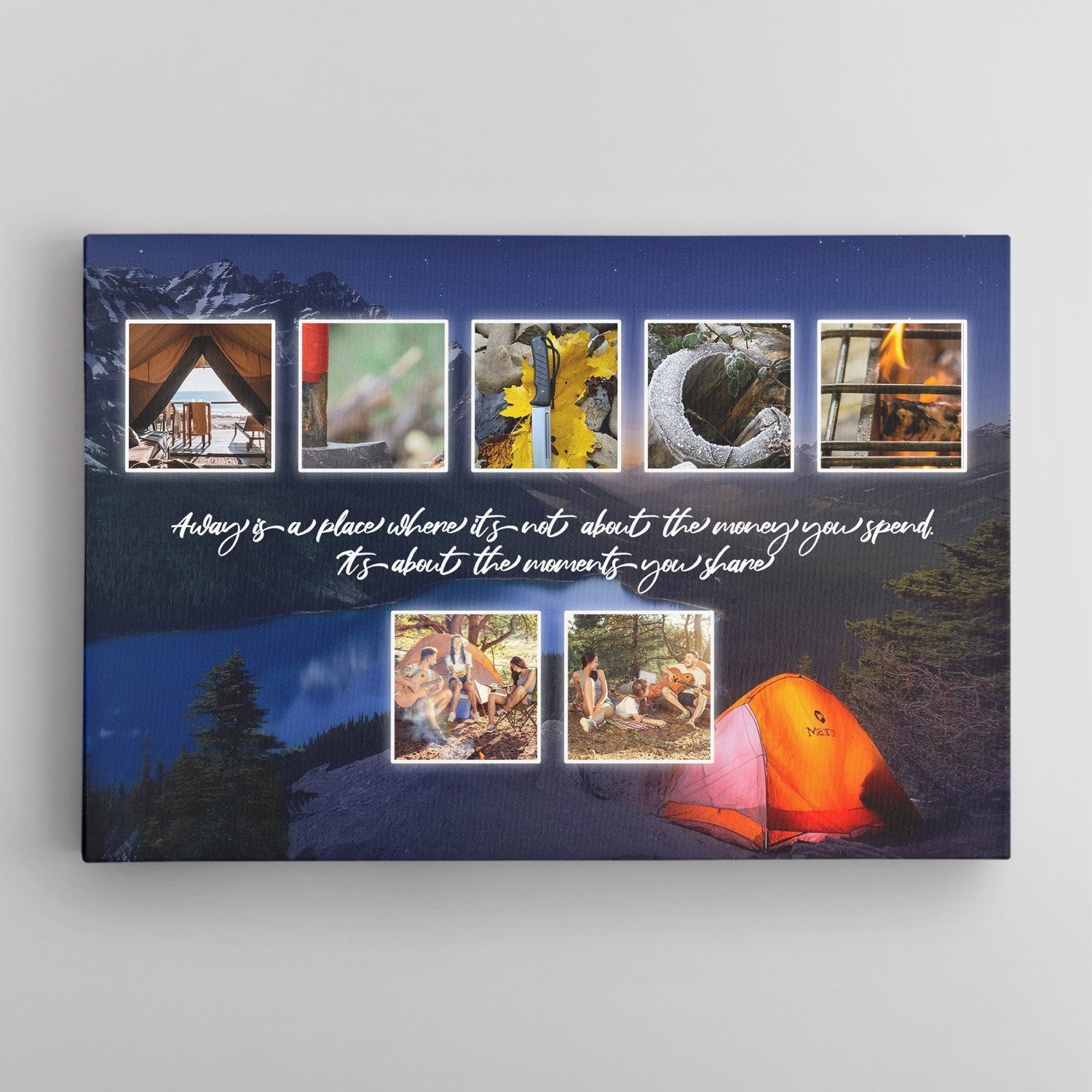 Custom Camping Name Art And Upload Photo, Canvas Wall Art