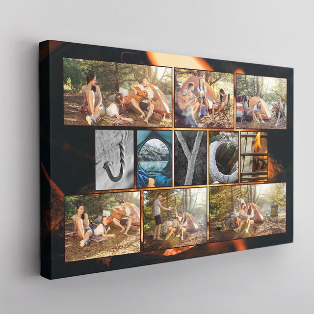 Custom Camping, Outdoor Name Art And Upload Photo, Canvas Wall Art