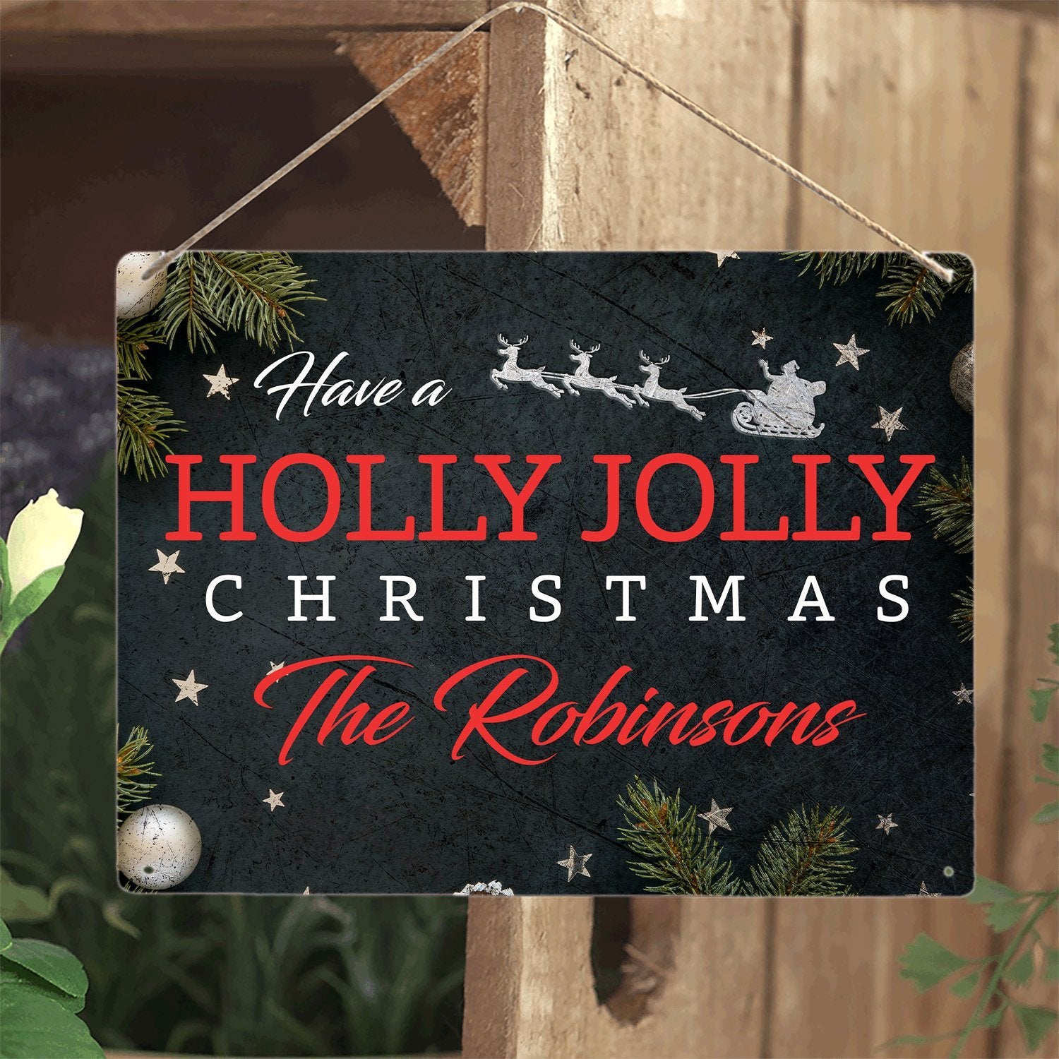 Custom Christmas Sign, Have A Holly Jolly Christmas, Personalized Family Name