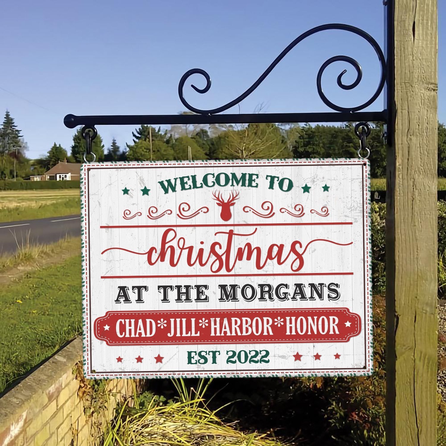 Custom Christmas Sign, Personalized Family Name, Established Date