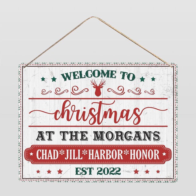 Custom Christmas Sign, Personalized Family Name, Established Date