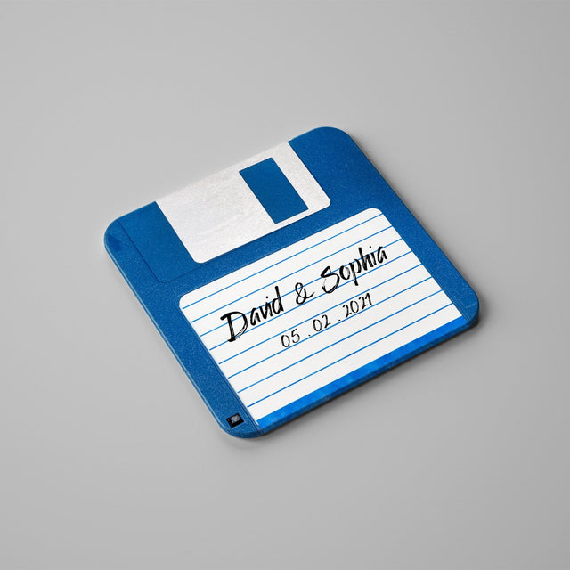 Custom Coasters, Name And Date, Floppy Disk, Stone Coasters Set Of 4