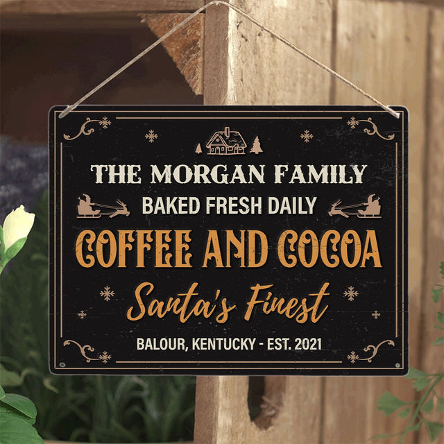 Custom Coffee And Cocoa Sign, Santa's Finest