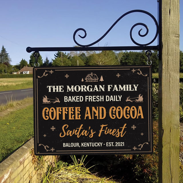 Custom Coffee And Cocoa Sign, Santa's Finest