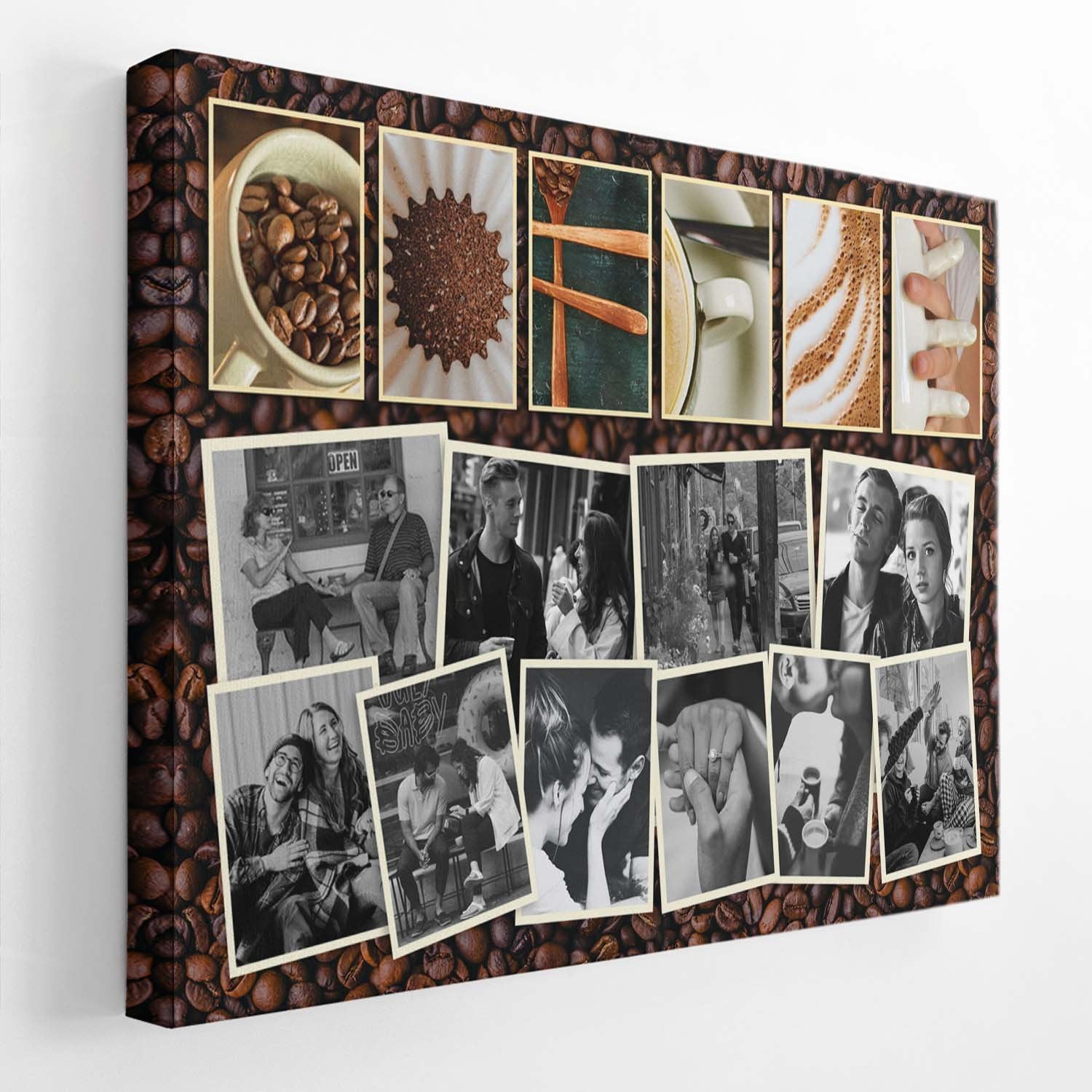 Custom Coffee Name Art And Upload Photo, Canvas Wall Art