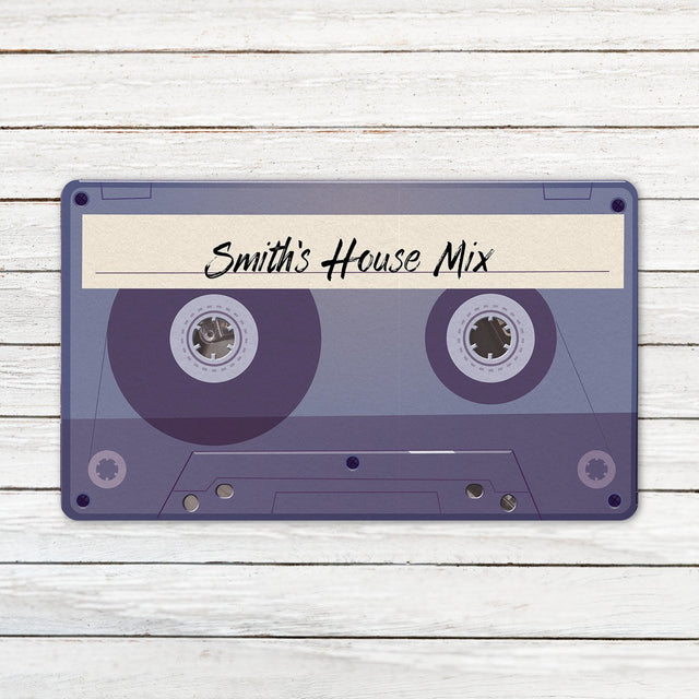 Custom Doormat, Personalized Family Name, Cassette