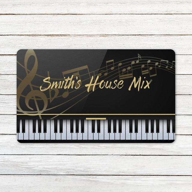 Custom Doormat, Personalized Family Name, Piano Art