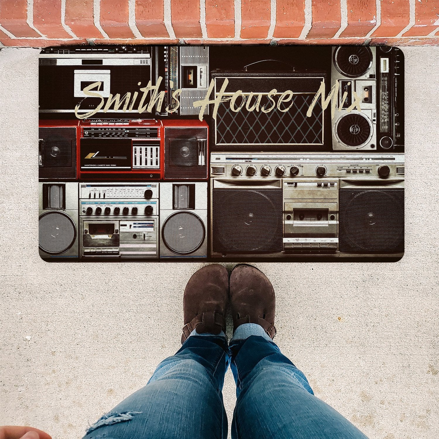 Custom Doormat, Personalized Family Name, Radioplayer