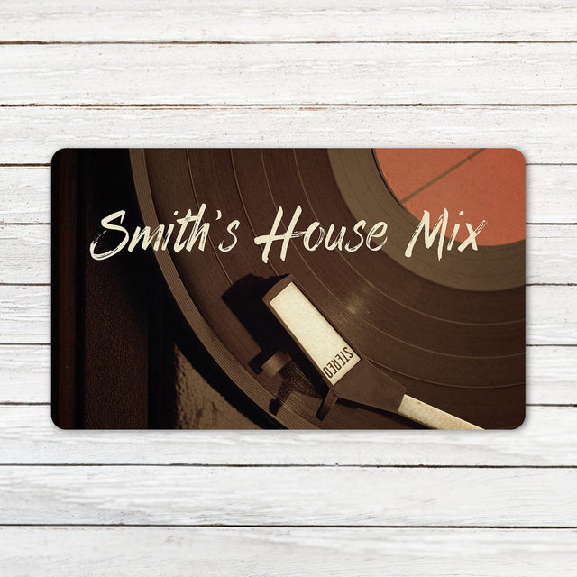 Custom Doormat, Personalized Family Name, Vinyl Record