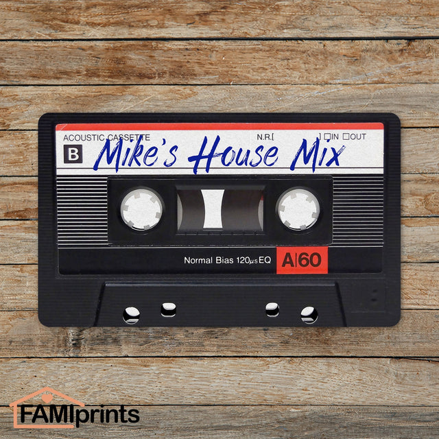 Custom Doormat, Personalized Text, Cassette Tape