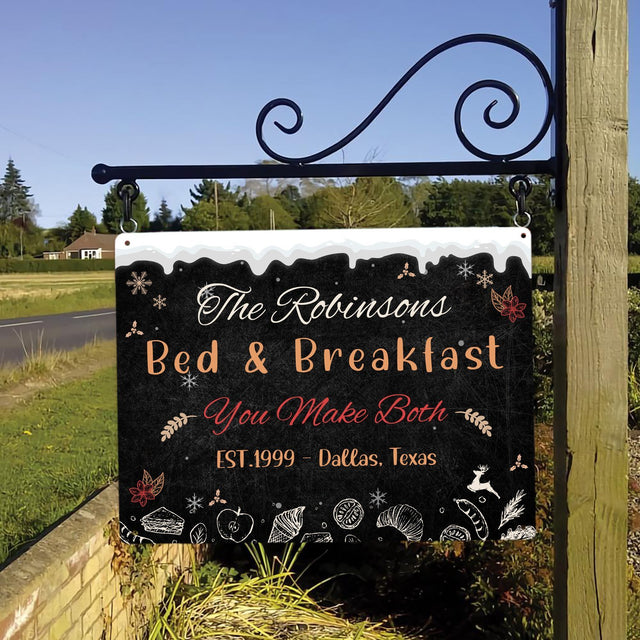 Custom Family Bed And Breakfast Sign, You Make Both