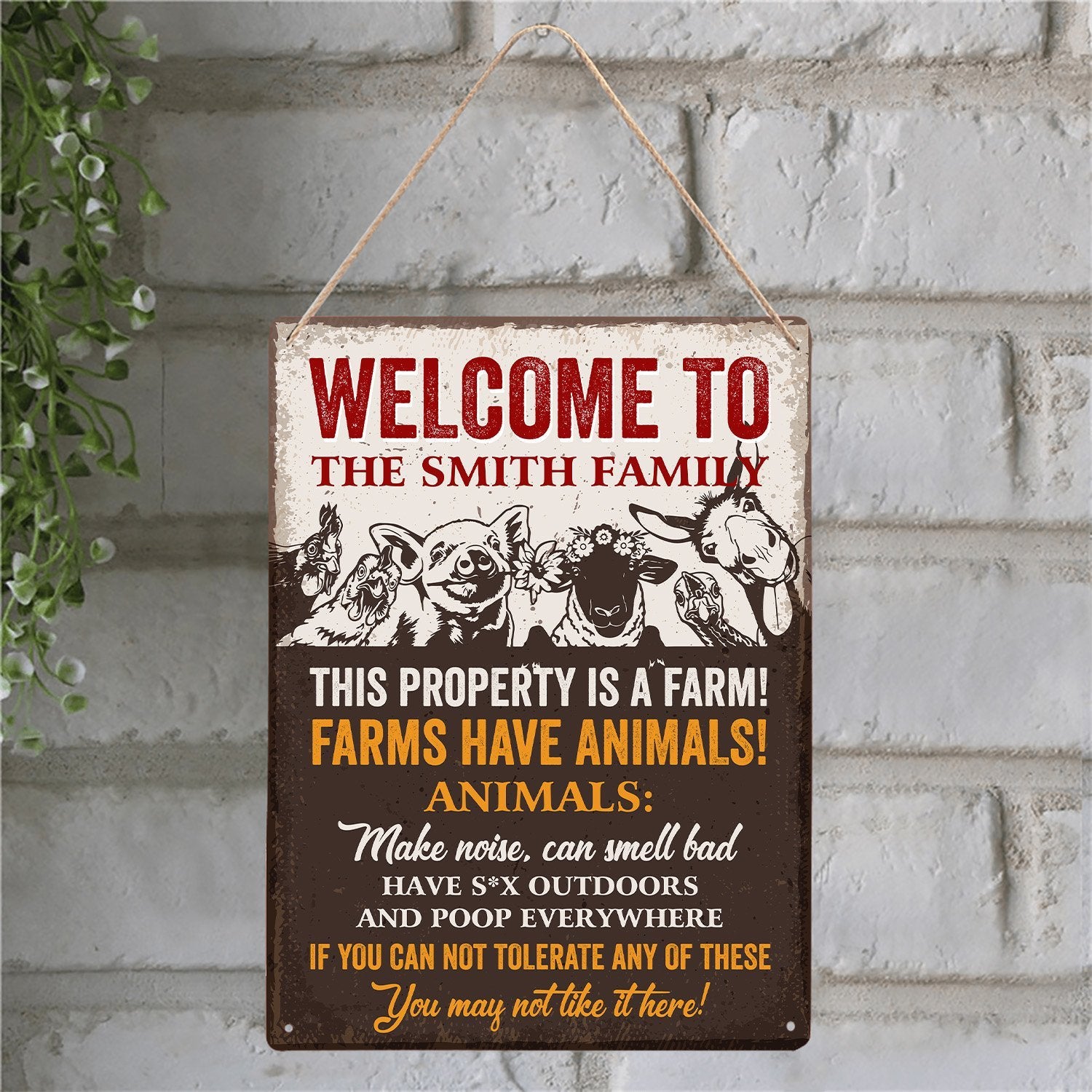 Custom Farm Sign, Farm Have Animals