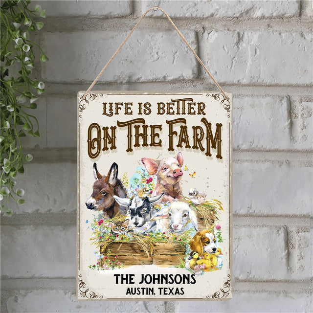 Custom Farm Sign, Life Is Better On The Farm