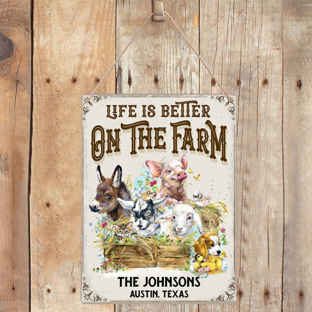 Custom Farm Sign, Life Is Better On The Farm