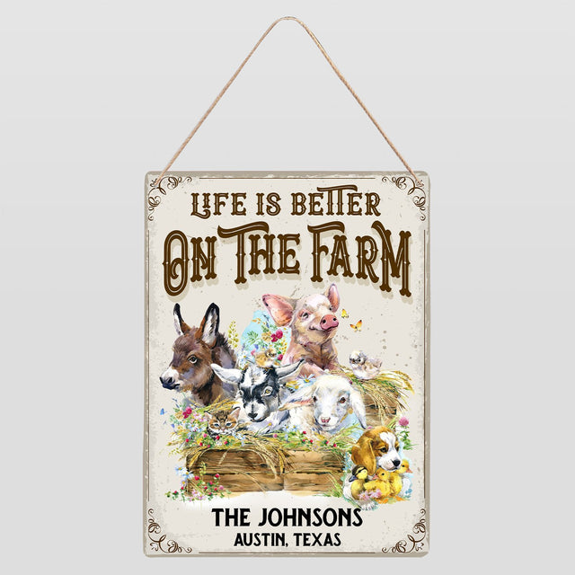 Custom Farm Sign, Life Is Better On The Farm