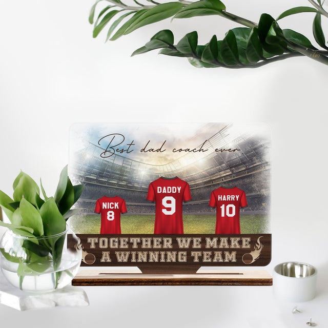 Custom Football Print, Personalized Name, Wooden Plaque 3 Layers