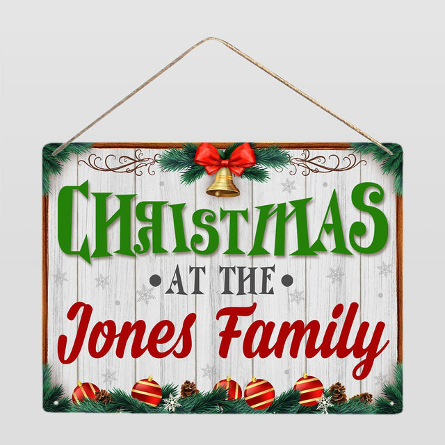 Custom Holiday Gift Sign, Christmas Sign, Personalized Family Name
