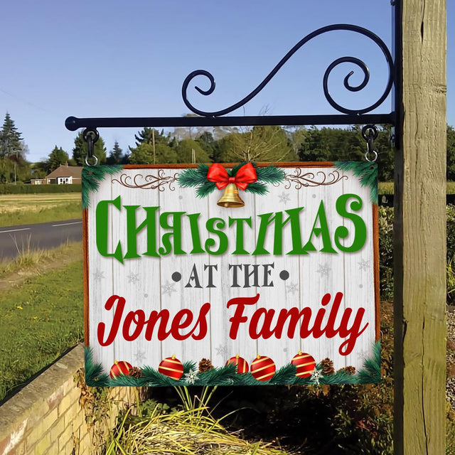 Custom Holiday Gift Sign, Christmas Sign, Personalized Family Name