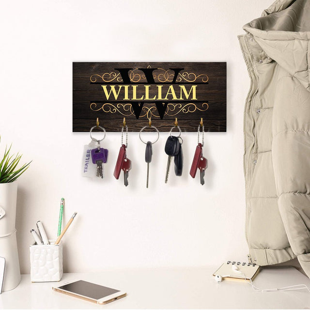 Custom Key Hook, Monogram Family Name