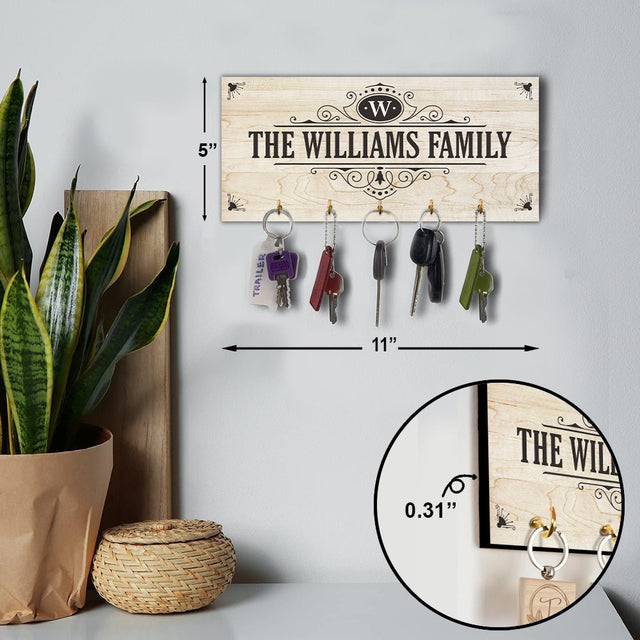 Custom Key Hook, Personalized Family Name