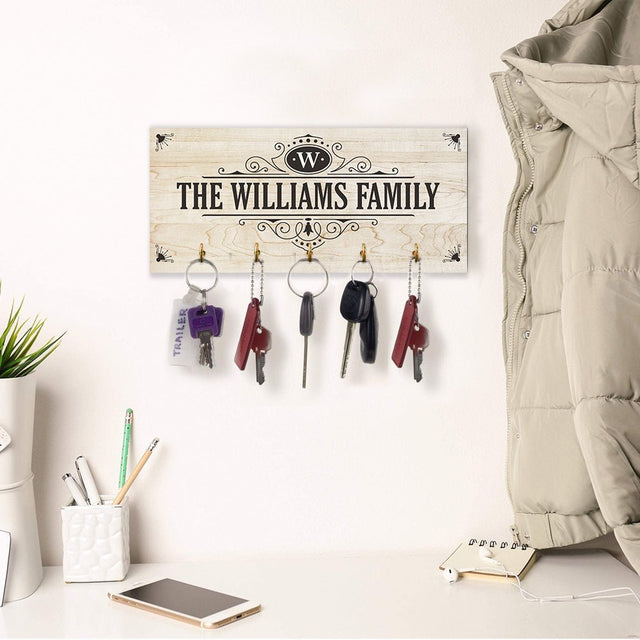 Custom Key Hook, Personalized Family Name