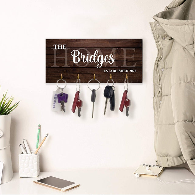 Custom Key Hook, Personalized Name And Years