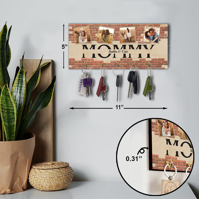 Custom Key Hook, Personalized Photo And Name, 4 Pictures