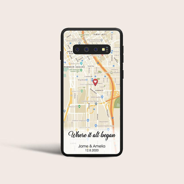 Custom Map Print And Text Phone Case